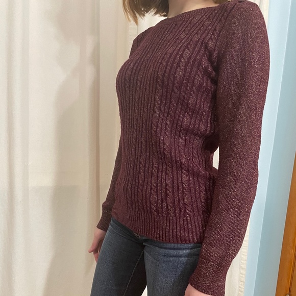Banana Republic Shimmer Maroon Sweater - Picture 1 of 2